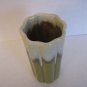 Decorative Olive Green & White Ceramic Vase 8 1/2 in. T x 4 1/2 in. W New