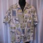 Hilo Hatties Men's Blue/White/Green Button Down Hawaiian Shirt Sz L Pre-Owned