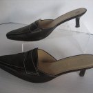 Lauren Ralph Lauren Danielle Women's Brown Leather Slip On Mule Shoes Sz 5 1/2