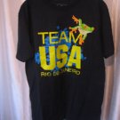 Team USA Rio De Janeiro Mens Navy Graphic 100% Cotton T Shirt Sz L NWWT