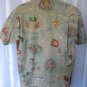 Hilfiger Hawaiian Print Men's Hawaiian Button Down Shirt Cotton Sz L Pre-Owned