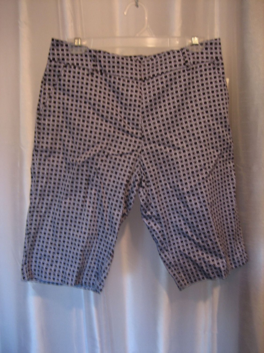 Counterparts Women's White/Navy/Light Blue Bermuda Shorts 98% Cotton Sz 6 NWWT