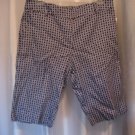 Counterparts Women's White/Navy/Light Blue Bermuda Shorts 98% Cotton Sz 6 NWWT