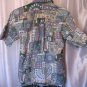 Go Barefoot Men's Hawaiian Button Down Cotton Short Sleeve Shirt Sz L Pre-Owned