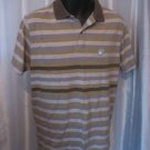 DC Men's Grey & Green Striped Collar 2 Button Shirt 100% Cotton Sz M Pre-Owned