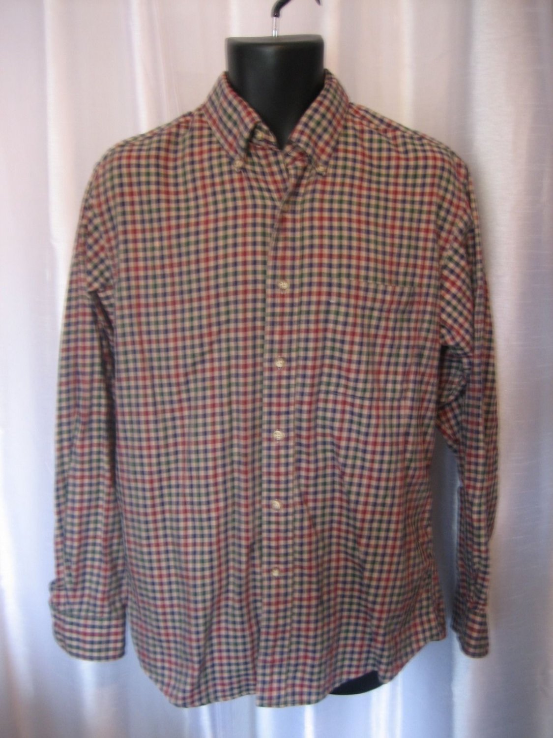 Cambridge Men's Checkered Button Down Long Sleeve Shirt Sz 16-34/35 Pre-Owned