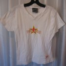 Speedo Junior Size Pool Star White Short Sleeve V Neck T Shirt 100% Cotton Sz L