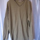 Khaki's by Arrow Men's Tan Oatmeal Cotton V Neck Pullover Shirt Sz L Pre-Owned