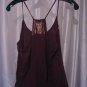 TRF T-Shirt Collection Maroon Spaghetti Strap Shirt/Top Copper Sequins Sz M NWWT