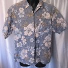 OP Sports Men's Blue Floral Hawaiian Button Down Shirt Sz M Pre-Owned 100%Cotton