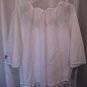 Handmade Junior Size White Shirt w/Multi Color Embroidered Flowers SzXL PreOwned