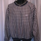 Reebok Golf Men's Navy/Tan Plaid Long Sleeve Pullover Windbreaker Shirt Sz L