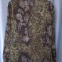 French Laundry Women's Brown/Black Animal Print Long Sleeve Blouse Sz 1X Pre-Own
