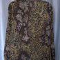 French Laundry Women's Brown/Black Animal Print Long Sleeve Blouse Sz 1X Pre-Own