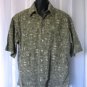 Woolrich Rugged Outdoorwear Olive Green Fishing Button Down Shirt Sz L Pre-Owned