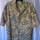 Batik Bay Surf Men's Tan Hawaiian Button Down Shirt Sz XL100% Cotton Pre-Owned