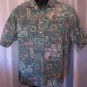 Rai Nani Men's Hawaiian Green Button Front Hawaiian Shirt Sz L Pre-Owned Hawaii