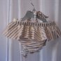 Penelope Mark Infant Girls White & Gold Striped 2 Piece Swim/Bathing Suit Sz 24M