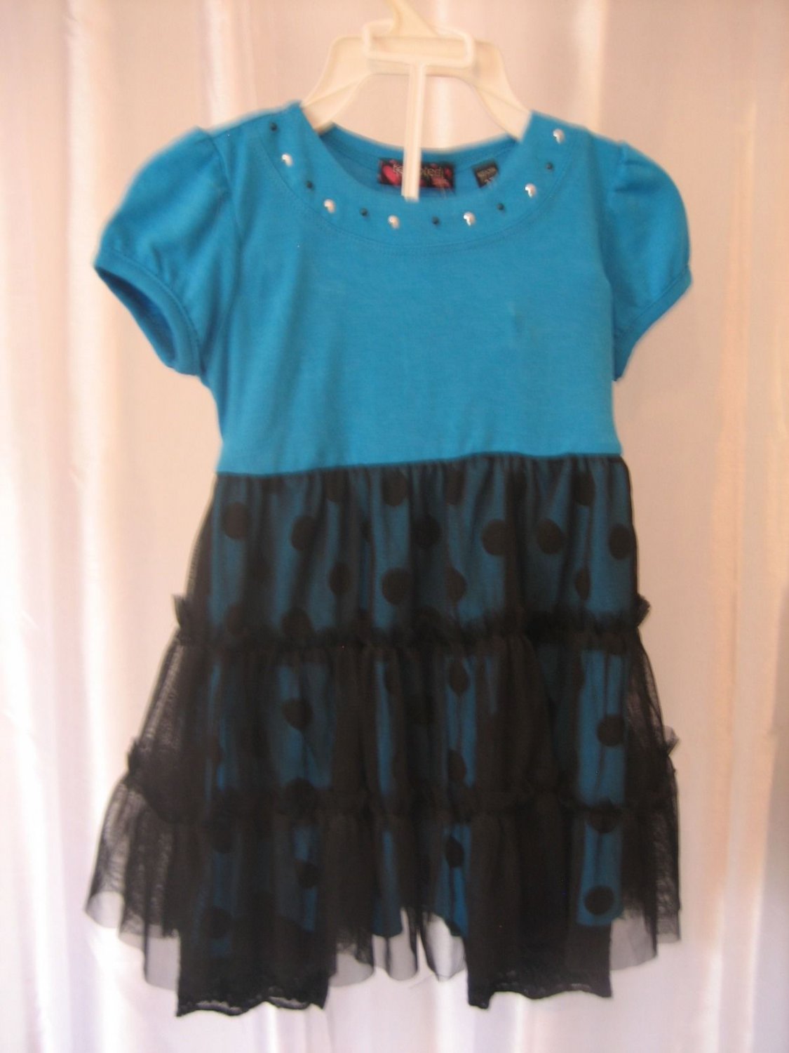 Tempted Girls Blue/Black 2 Piece Top & Leggings Set Sz 2T 95% Cotton NWWT