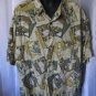 North Crest Men's Button Down Shirt with Tropical Postcards  Sz XXL100% Rayon
