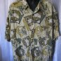 North Crest Men's Button Down Shirt with Tropical Postcards  Sz XXL100% Rayon