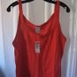 Old Navy Perfect Fit Sheer Junior Size Orange Tank Top 100% Cotton Sz XXL NWWT