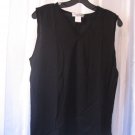 Draper's & Damon's Women's Black V Neck Sleeveless Tank Top Shirt Sz XL PreOwned