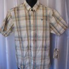 Company 81 Young Men's Cream/Blue/Brown Plaid Button Down Shirt Sz M NWWT