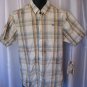 Company 81 Young Men's Cream/Blue/Brown Plaid Button Down Shirt Sz M NWWT
