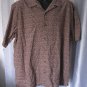 Eddie Bauer Men's Weathered Linen Maroon/Tan Button Down Shirt Sz L Tall Pre-Own