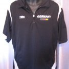 Umbro Men's Germany Black & White Zipper Front Short Sleeve Shirt Sz L Pre-Owned