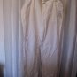 Merona Women's White Drawstring Waist Long Pants 55% Linen/45% Cotton Sz L NWWT
