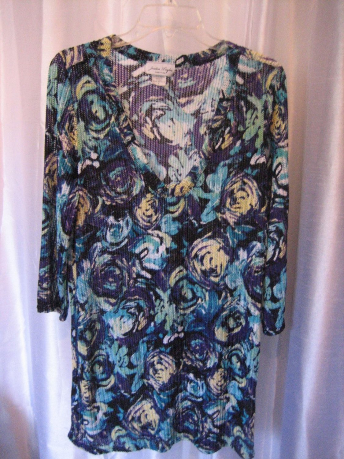 Jordan Taylor Junior Size Blue/Yellow Long Tunic Style Long Sleeve Shirt Sz L NW