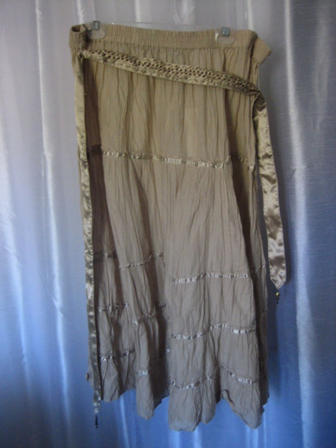 White Stag Whipped Latte Tan Women's BoHo Skirt 100% Cotton Sz XL (16/18) NWWT
