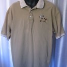 Looney Tunes Wile E Coyote Tan Golf Shirt Short Sleeve Sz L 100% Cotton Pre-Own