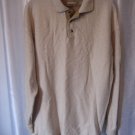 Khaki's by Arrow Men's Beige Long Sleeve 3 Button Front Shirt Sz L Pre-Owned