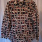 Bench Men's Flag Print Red/White/Blue/Tan Button Down Collar Shirt Sz M Pre-Own