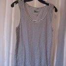 DNLA Sport Navy & White Striped Junior Size Tank Top 100% Cotton Sz XXL NWWT