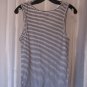 DNLA Sport Navy & White Striped Junior Size Tank Top 100% Cotton Sz XXL NWWT