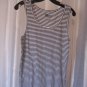DNLA Sport Navy & White Striped Junior Size Tank Top 100% Cotton Sz XXL NWWT