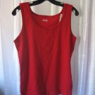 Basic Edition 2x2 Rib Junior Size Red Tank Top 100% Cotton Sz L NWWT