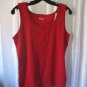 Basic Edition 2x2 Rib Junior Size Red Tank Top 100% Cotton Sz L NWWT
