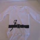 Lilo Milo Infant Boys White Long Sleeve Pirate One Piece Bodysuit/Bib Sz 12M-18
