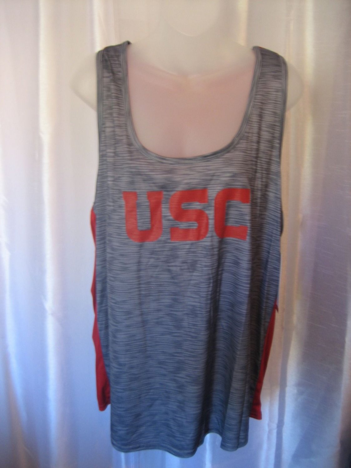 Trojan Apparel Women's USC Trojans Grey Athletic Tank Top Sz 2XL 100%Polyester