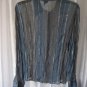 Junior Size Blue/Grey Sequined Button Down Long Sleeve Shirt Sz XL Pre-Owned