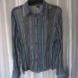 Junior Size Blue/Grey Sequined Button Down Long Sleeve Shirt Sz XL Pre-Owned