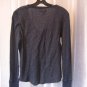 Route 66 Junior Size Navy w/Silver Thread Long Sleeve Henley Shirt Sz L PreOwned