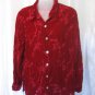 Jaclyn Smith Classic Deep Red Women's Button Down Blouse Shirt Sz L Pre-Owned