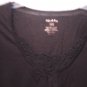 White Stag Women's Black Lace Chest Pullover Long Sleeve Shirt Sz XL 16/18 NWNT