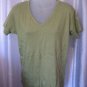 Olive Green Junior Size Short Sleeve V Neck T Shirt Sz 2X NWNT 50%Cotton/50%Poly